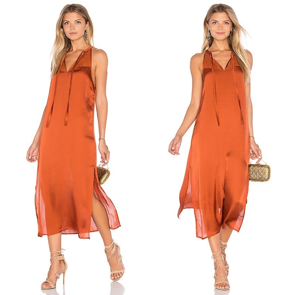 [Band of Gypsies] Midi Shift Dress Rust Revolve
